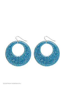 azuur glitter oorbellen