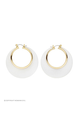 oorbellen disco wit/goud