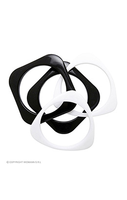 armband disco zwart/wit