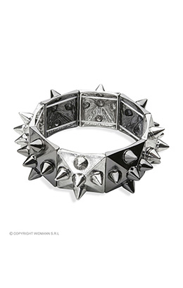armband zilver/zwart met nagels