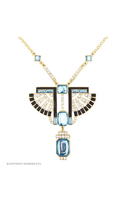 ketting goud farao met topaas/strass steen