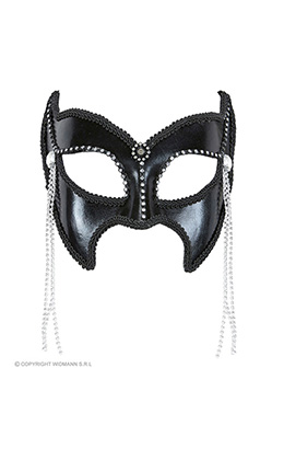 oogmasker s&m fashion met strass en stenen, zwart