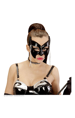 oogmasker s&m fashion met strass en stenen, zwart