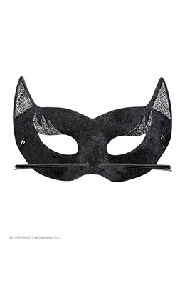 oogmasker fluweel zwarte panter met glitters