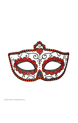 oogmasker dia de los muertos zwart & rood