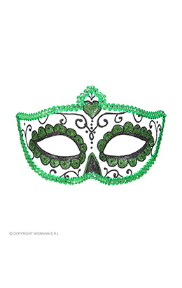 oogmasker dia de los muertos zwart & groen