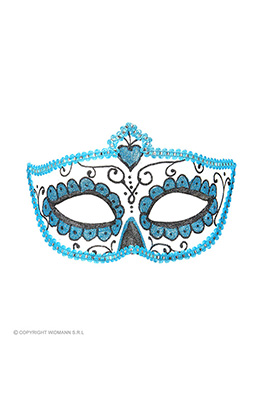 oogmasker dia de los muertos zwart & azuur