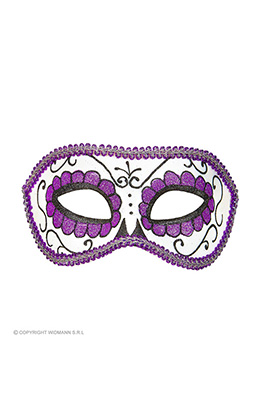 oogmasker dia de los muertos zwart & paars