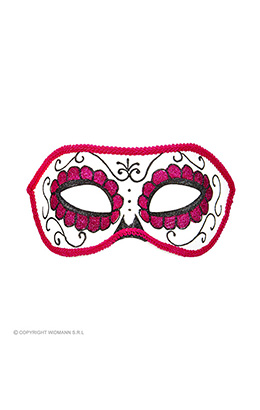 oogmasker dia de los muertos zwart & rose