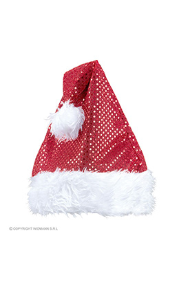 kerstmanmuts glitter, rood