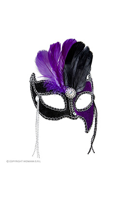 oogmasker grand ball, zwart/paars