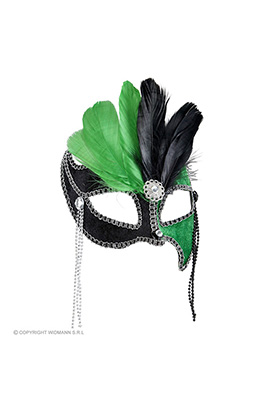 oogmasker grand ball, zwart/groen