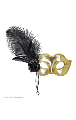 oogmasker venetie goud met veren