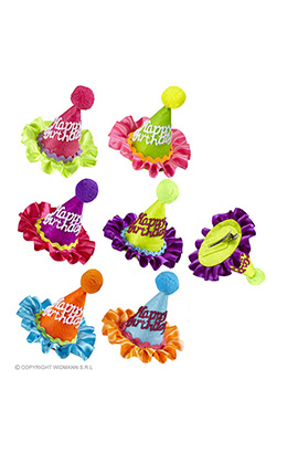 haarclip mini kegel neon happy birthday