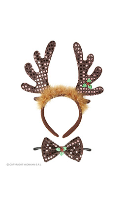 rendier hoorntjes met strikjes, pailletten