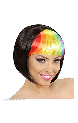 pruik, rave regenboog