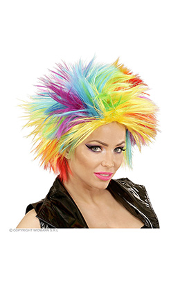 pruik, punk regenboog