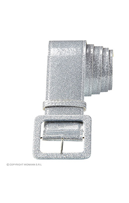 riem glitter 120cm, zilver