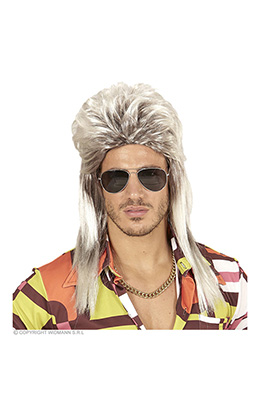 pruik, mullet 80's blond