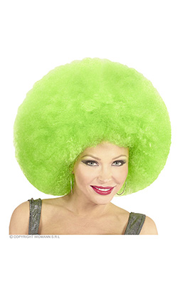 pruik, afro extra groot groen