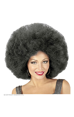 pruik, afro extra groot zwart