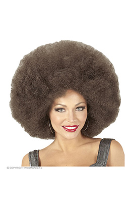pruik, afro extra groot koffie kleur