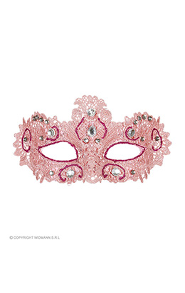 oogmasker, adelijk rose met glitters en stenen