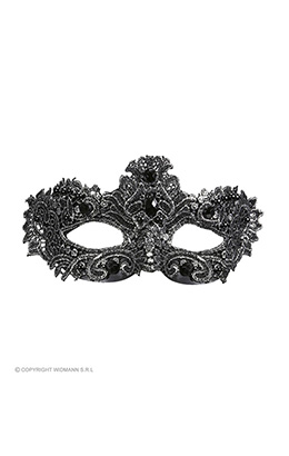 oogmasker, antiek zilver met kant en stenen