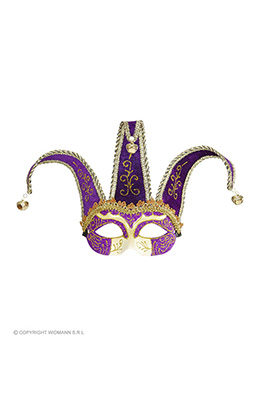 oogmasker, joker met decoratie glitters, paars