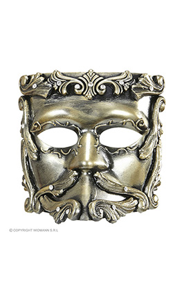 luxe barok casanova masker in brons met strass