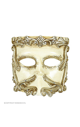 luxe barok casanova masker ivoor met strass