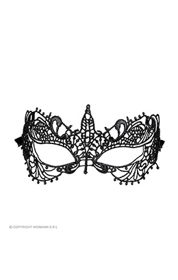oogmasker, zwart met kant