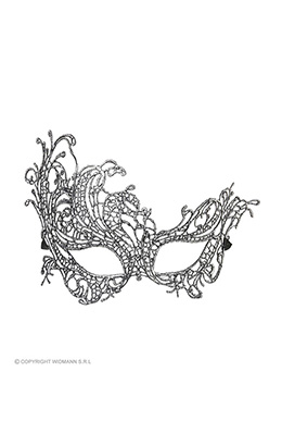 oogmasker kant, antiek zilver barok