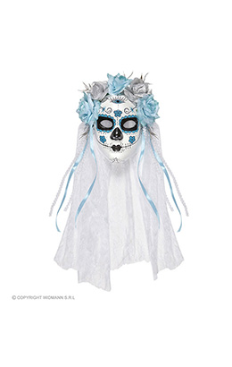 masker dia de los muertos met witte sluier