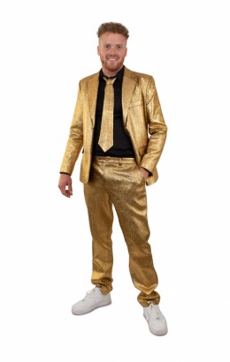 Kostuum goud metallic 3 delig