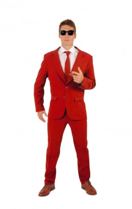 Kostuum rood heren 
