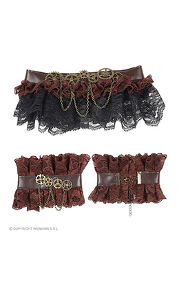 steampunk kanten choker & manchetten