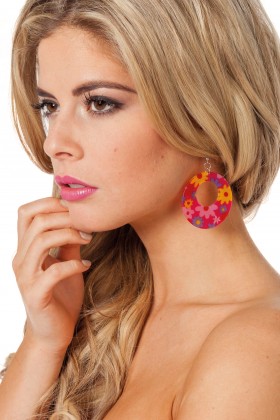 Oorbellen hippie rond/bloem
