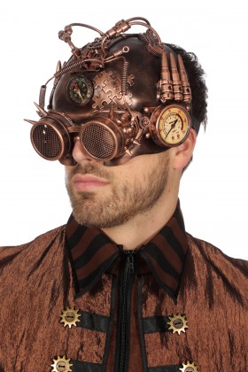 Helm Steampunk met bril