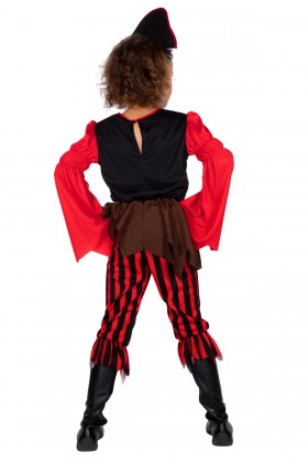 Piratenmeisje bruin/rood