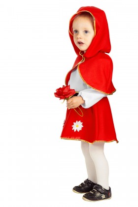 Rood jurkje met cape (baby)