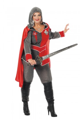 Ridderdame Gwen grijs/rood (V)