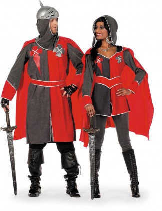 Ridderdame Gwen grijs/rood (V)