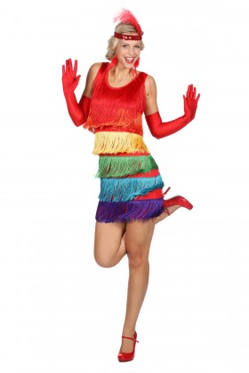 Jurk Charleston regenboog