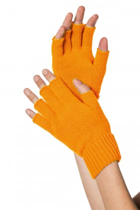 Handschoenen vingerloos gebreid uni