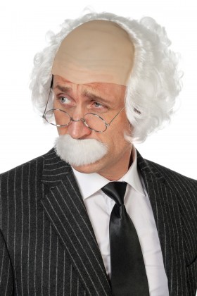 Pruik Einstein met snor