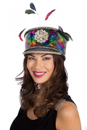 Pet Burning Man rainbow met veren