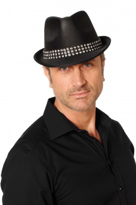 Gangsterhoed met strass band