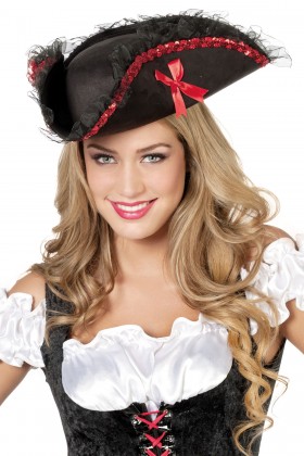 Piratenhoed met rode strikjes