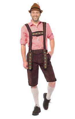 Lederhose Johann lang donker-bruin